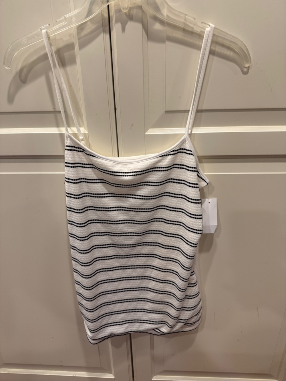 LOFT White and Black Striped Knit Cami